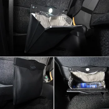 

Garbage Garbage Bin Bin Car Back Seat Organizer Leather Trash Protable