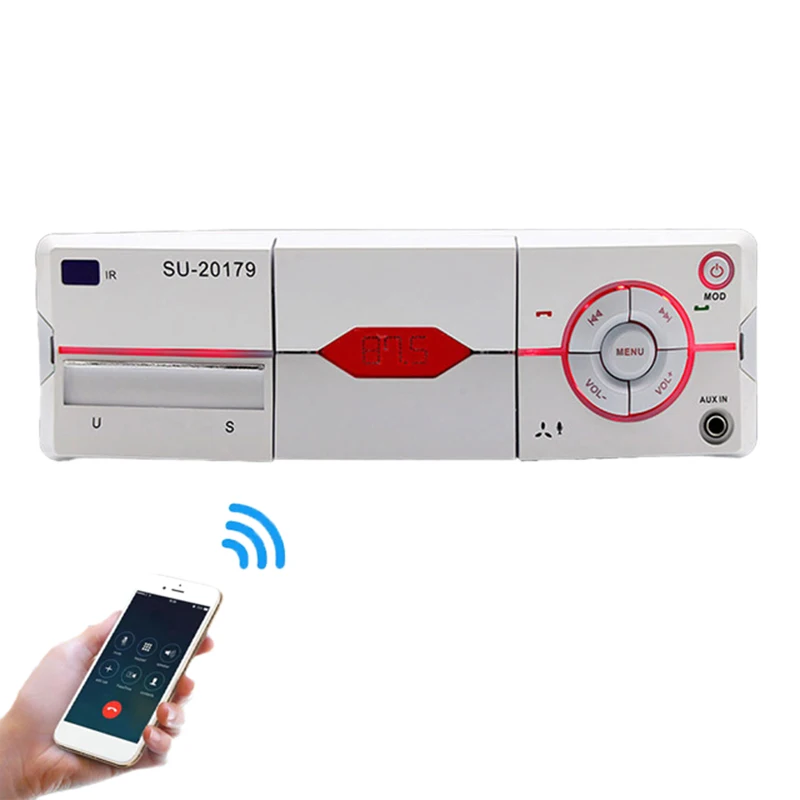 1 Din автомагнитола Авто аудио стерео MP3 Bluetooth FM AUX USB In-Dash автомобильный Автомагнитола с пультом дистанционного управления зарядкой телефона - Цвет: White