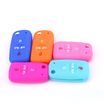 

RYHX New Cool Interior Car Accessories Car Key Remote Control Cover Protector Remote Silicone Car Key Case Cover Bag 4 Buttons