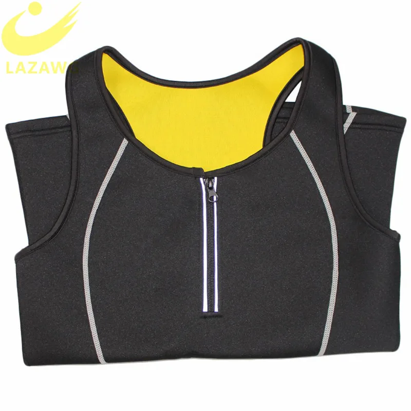 LAZAWG футболки для занятий спортом Неопреновая футболка для корректирующая одежда для потовыделения рубашка Женский жилет для похудения Пот Сауна майка сжигание жира на животе