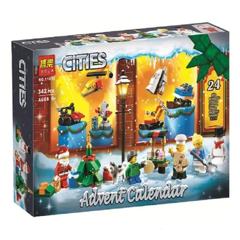 

342PCS City Advent Calendar Christmas Santa Claus 6 Figures Building Blocks Bricks girl friends Toys For Children Thanksgiving