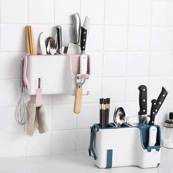 

Multifunctional Wall-Mounted Chopstick Storage Tube Kitchen Cutlery Box Spoon Chopstick Storage Rack