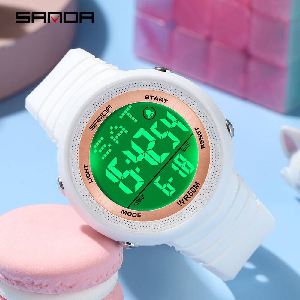 SANDA New Sport Women's Watches Fashion Digital Women Watch Casual LED