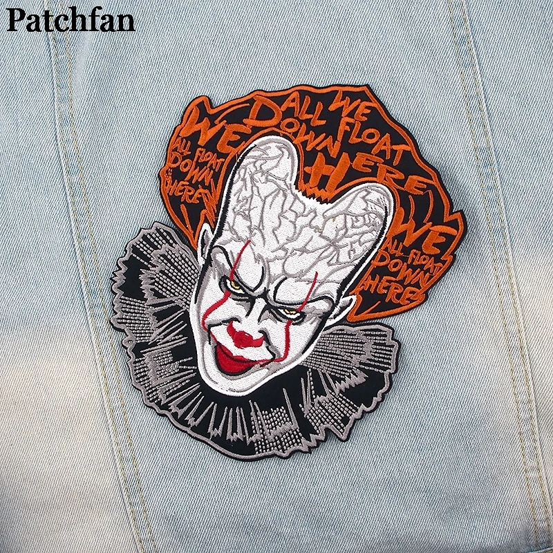 10 шт./партия, Patchfan Stephen King's IT, аппликационные заплатки сделай сам, железная сумка, рубашка, одежда, наклейки в стиле панк, вышитые значки A2337