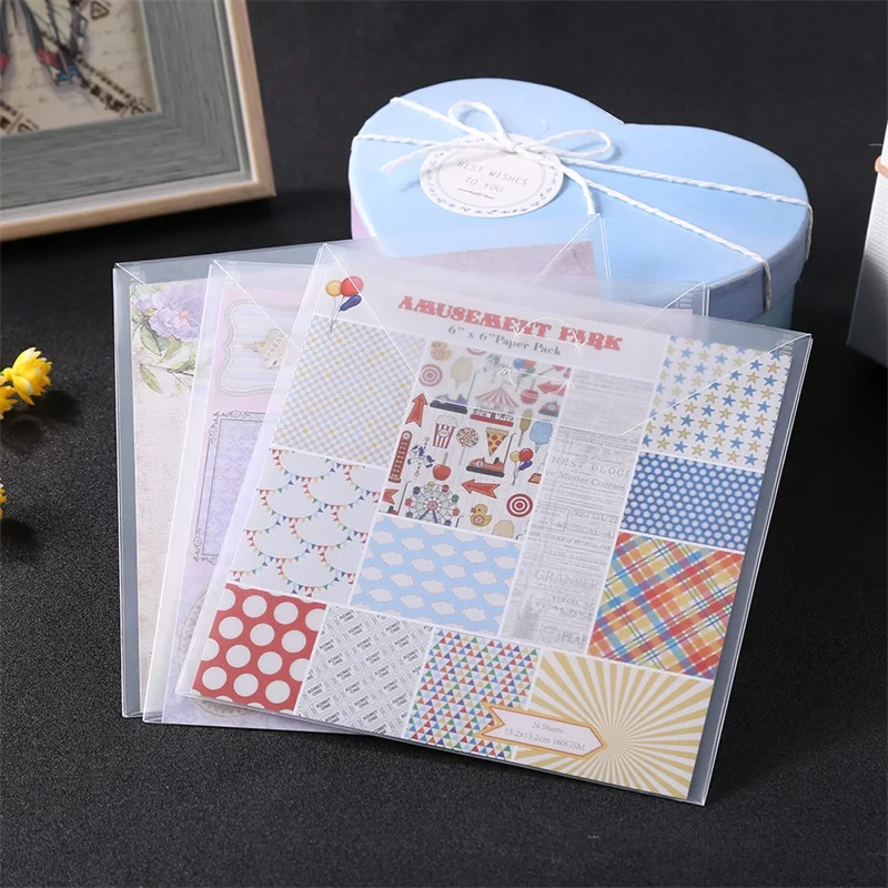 10Piece Set 6.4*6.4Inch Square Transparent Portable Storage Bag Use To Store Die Stamp Background Paper Bump Template Card Cover