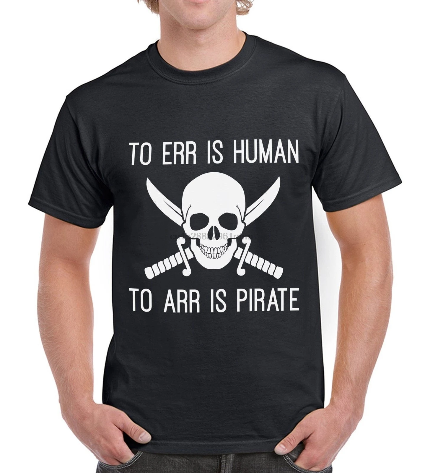 To Err Is Human To Arr Is Pirate Skull and Crossbones Funny Hoodie Sweatshirt 