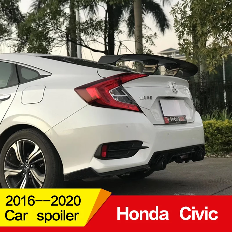 Используется для Honda civic спойлер 17 18 19 лет 10го поколения FC глянцевое углеродное волокно заднее крыло GTR стиль спойлер, аксессуары