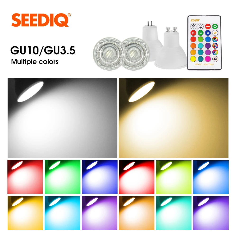 Светодиодный светильник лампа 5 Вт 7 основа Тип GU10 GU5.3 AC85V 265V RGBW/RGBWW 5050 RGB с