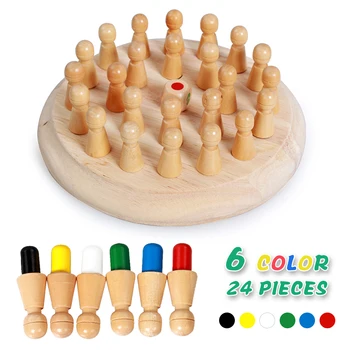 

Children's Intelligent Toys Home Entertainment Colorful Memory Chess Wooden Memory Matchstick Chess Game Family Intellectual Toy