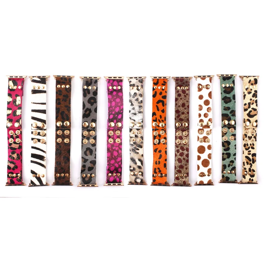 

ZWPON Trendy Leopard Genuine Leather Watch Brand Braclets Bangle for Woman Fashion Jewelry Snap Button Polka Spot Watchband