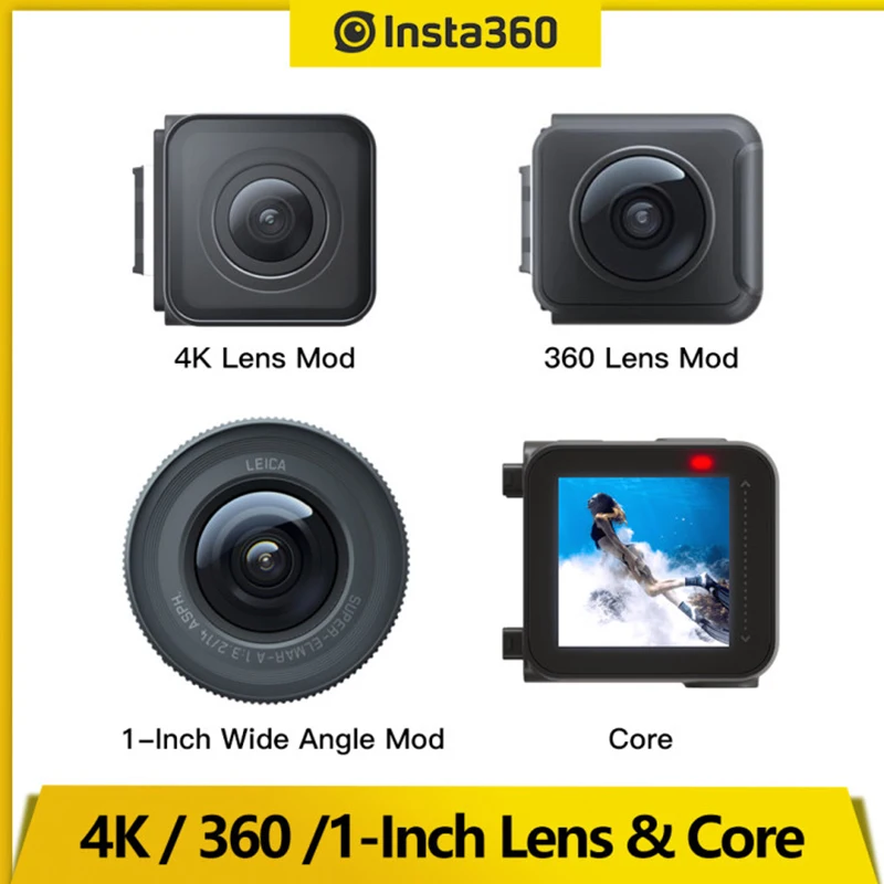 Genuine Insta360 ONE R Core/4K Wide Angle Mod/Dual-Lens 360 Mod/1-Inch Wide Angle Mod1 Action Camera Accessories for ONER Camera - ANKUX Tech Co., Ltd