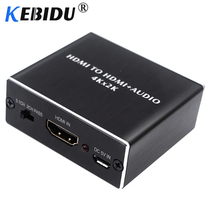 Kebidu 4K X 2K HDMI аудио экстрактор+ оптический TOSLINK SPDIF+ 3,5 мм стерео аудио экстрактор конвертер HDMI аудио сплиттер