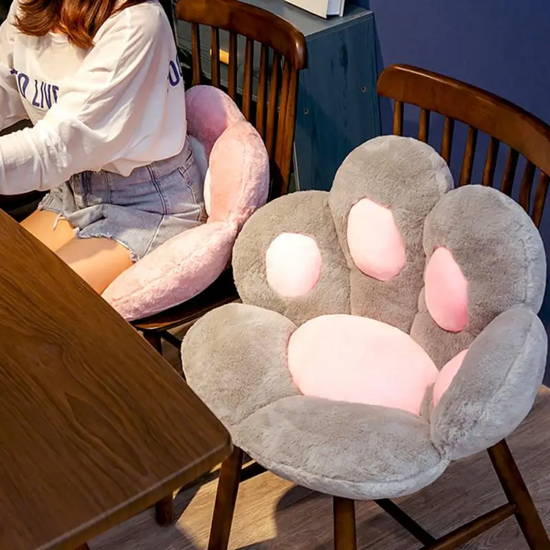 Seat Cushion Cat Paw Shaped Lazy Sofa Warm Floor Half-enclosed Cute Pad Office Chair Bear LivRoom Bedroom | Дом и сад