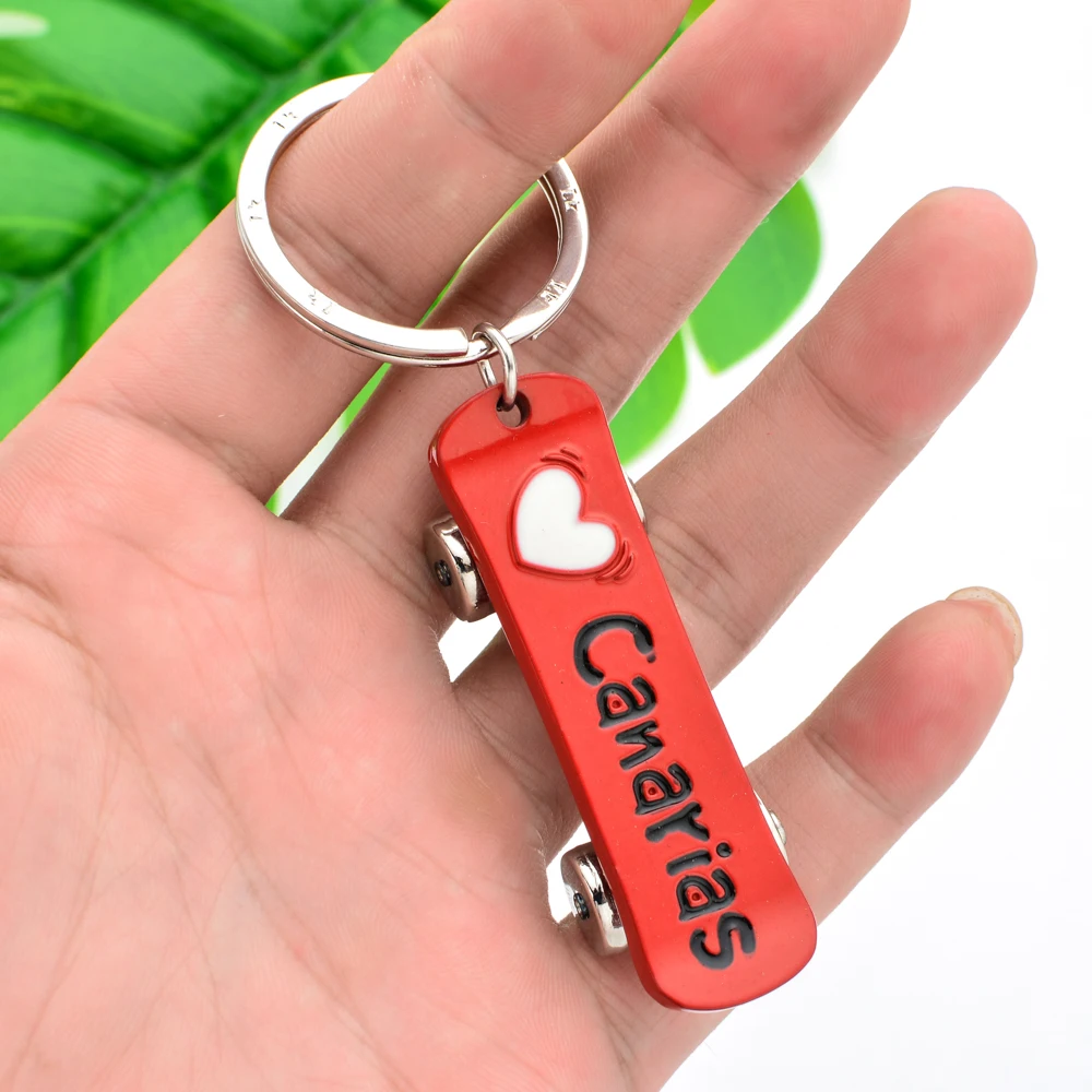 Vicney CreativeRed CANARIAS брелок со скейтбордом для Для мужчин в стиле панк из цинкового