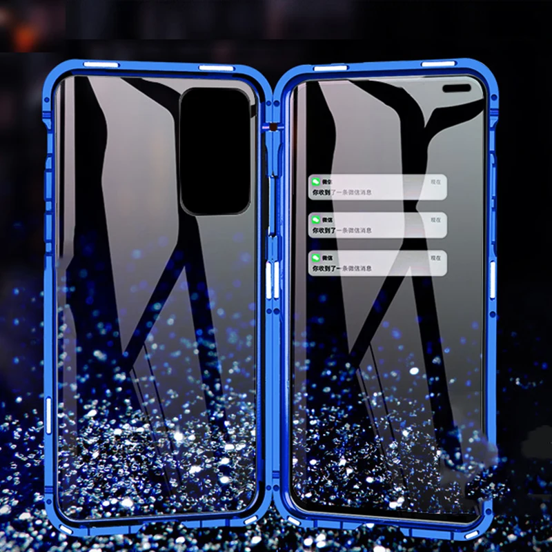 Двойной Стекло чехол для huawei Честь V30 вид 30 Pro Чехол-Броня из металла магнитное закаленное стекло чехол для huawei Honor V30 V 30 Pro 5G