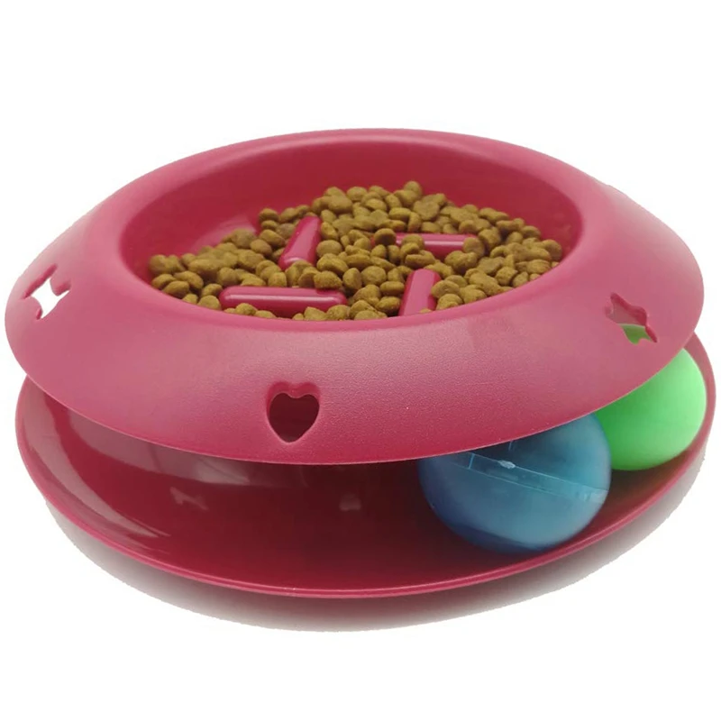 Slow Feeder Pet Bowl Fun Interactive Scratcher Cat Dog Bowl Tower