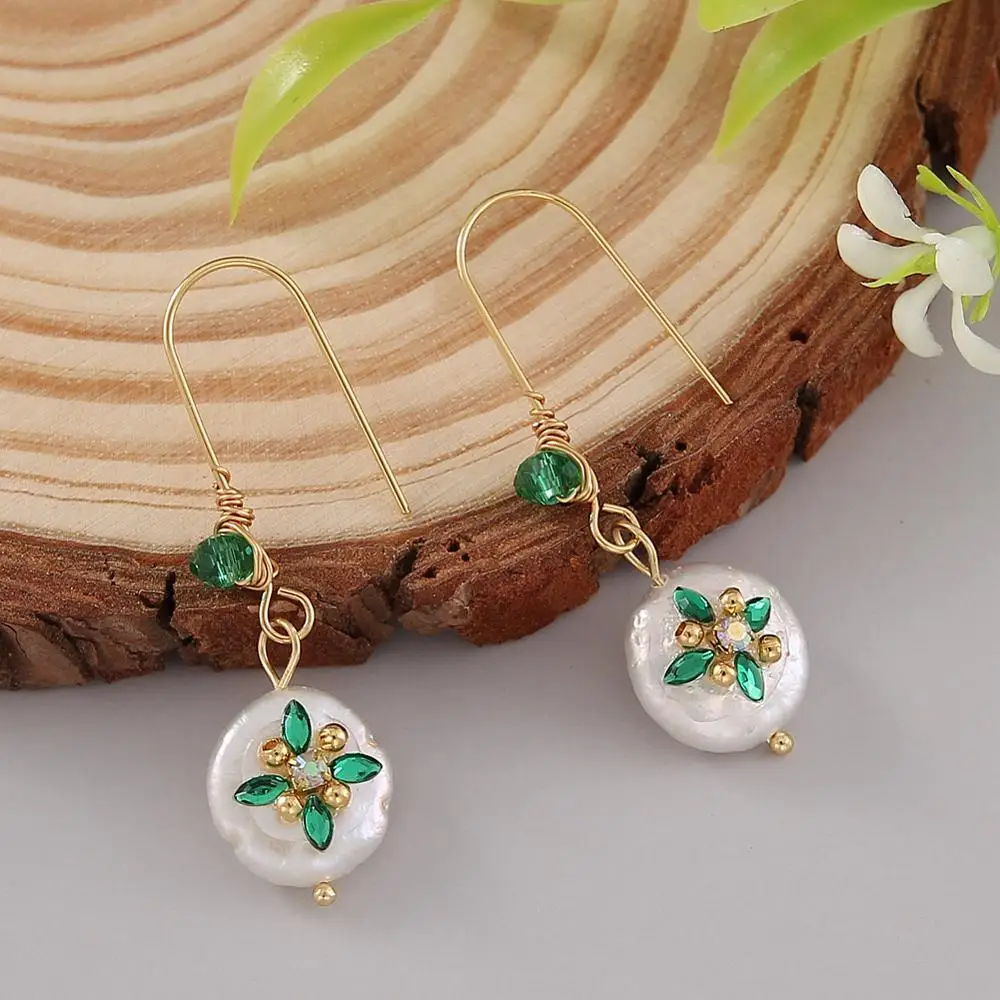 

Женские серьги с барочным жемчугом, вечерние серьги-гвоздики в подарок, циркониевые серьги с жемчугом светильник, роскошные ювелирные изделия ручной работы из жемчуга