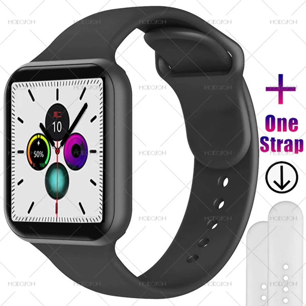 MODOSON, умные часы iwo 12, серия 5, 30, с циферблатом, пульсометр, умные часы, фитнес-трекер, часы для Apple iphone, Android - Цвет: Black Black