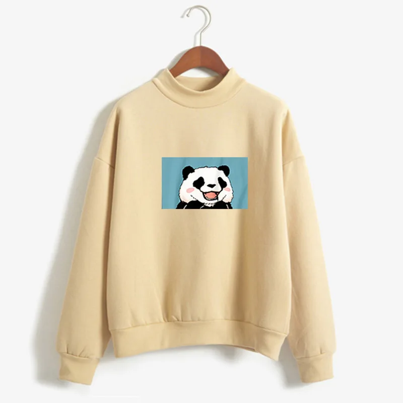 Милая толстовка с цветами панды унисекс Толстовка в стиле Harajuku Kawaii Толстовка с принтом - Цвет: sweatshirt champagne