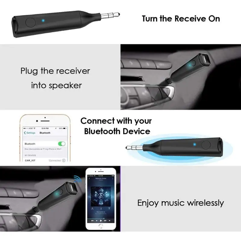 BT48 Bluetooth приемник установить и удалить Удобный Простой A2DP ключ стерео музыка аудио беспроводной адаптер для автомобиля