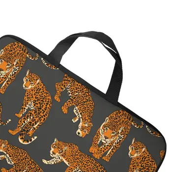 

Brown Animal Leopard Laptop Bag Personalized Double-sided Printed Notebook Storage Bag Soft Neoprene Fabric Laptop Computer Case