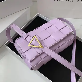 

Woven Square Crossbody bag 2020 Fashion New High quality PU Leather Women's Designer Handbag Solid color Shoulder Messenger Bag
