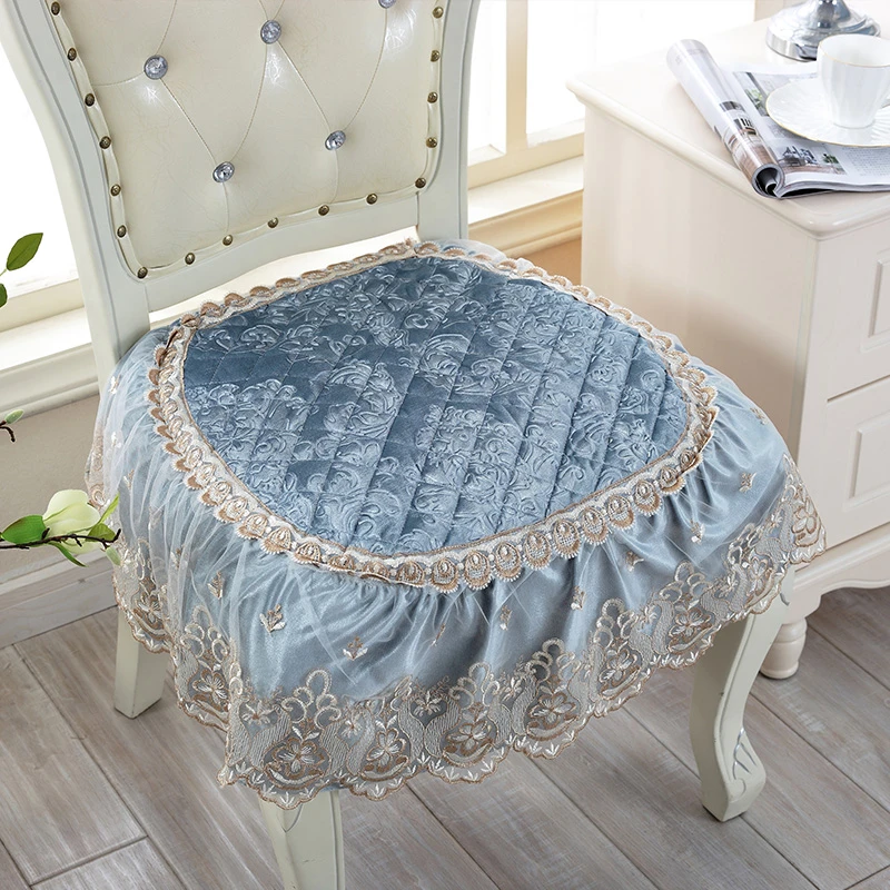 Elegant Lace Decor 40*40cm Chair Cushion European Theme Anti-Slip Seat Cushion Home Decor Dining Coussin Office Mat 24 Colors
