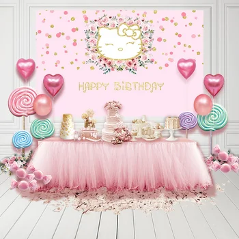 

MEHOFOTO Photography Background Pink Kitten Birthday Party Rainbow Point Background Photo Gallery Photobooth Birthday Banner
