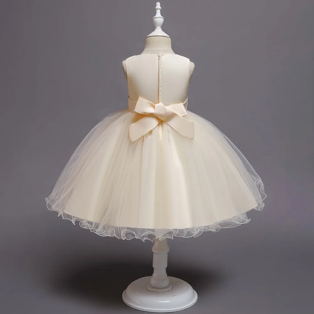 Hetiso/платья для маленьких девочек детская одежда принцессы для дня рождения свадебное платье без рукавов с вышитыми цветами бальное платье для детей от 1 до 7 лет