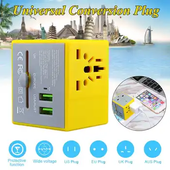 

Universal Conversion Plug Global Charging Plug Abroad Travel Universal UK US AU EU Power Socket Plug Charger Adapter KY91