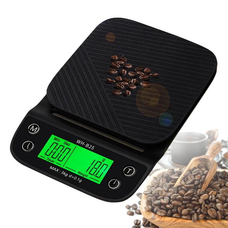 High Precision Household Coffee Weighing Scale 3kg/0.1g Drip Coffee Scale With Timer Portable