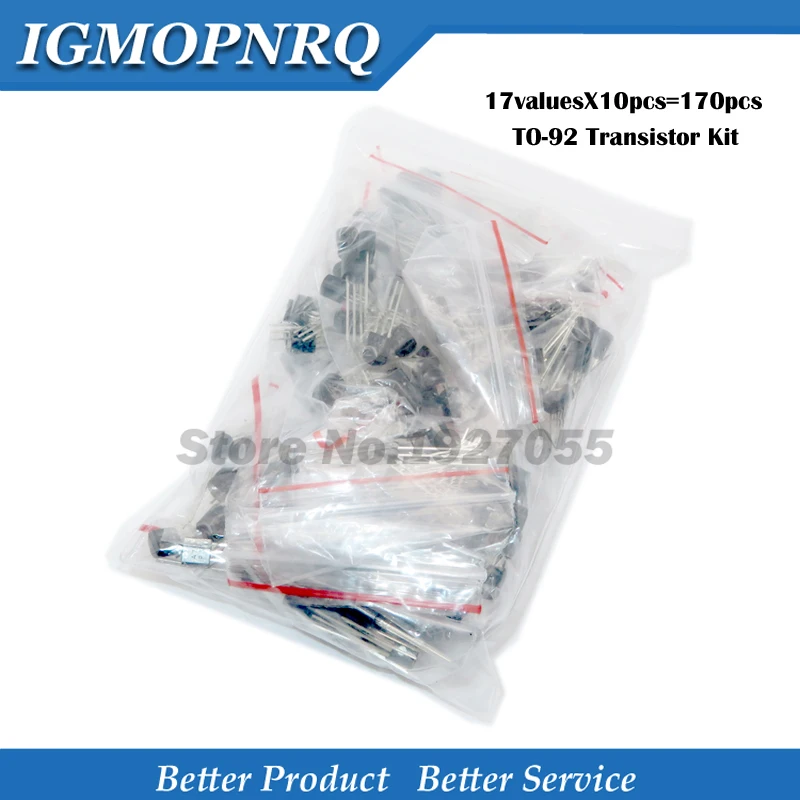 170PCS Transistor Assorted Kit S9012 S9013 S9014 9015 9018 A1015 C1815 A42 A92 2N5401 2N5551 A733 C945 S8050 S8550 2N3906 2N3904