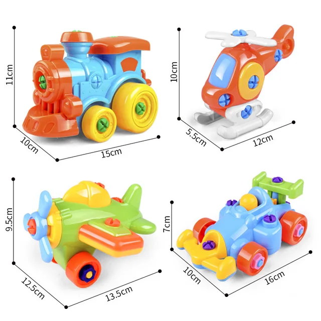 Kids Montessori Toys Educational Screw Nut Assembling Disassembly Car Building Blocks Motorcycle Car Puzzle Toys For Boys Girls 6