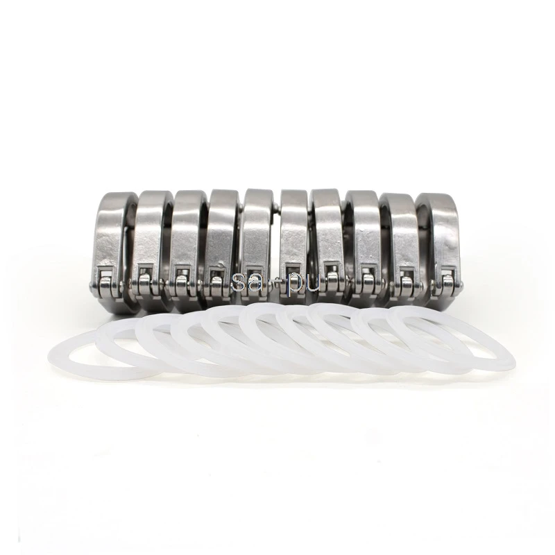 1 set 1.5" 2" 2.5" 3" Tri Clamp 50.5/64/77.5/91mm Ferrule OD SS304 Stainless Steel Tri Clover Sanitary Fitting for home Brewing 1 set 1.5" 2" 2.5" 3" Tri Clamp 50.5/64/77.5/91mm Ferrule OD SS304 Stainless Steel Tri Clover Sanitary Fitting for home Brewing