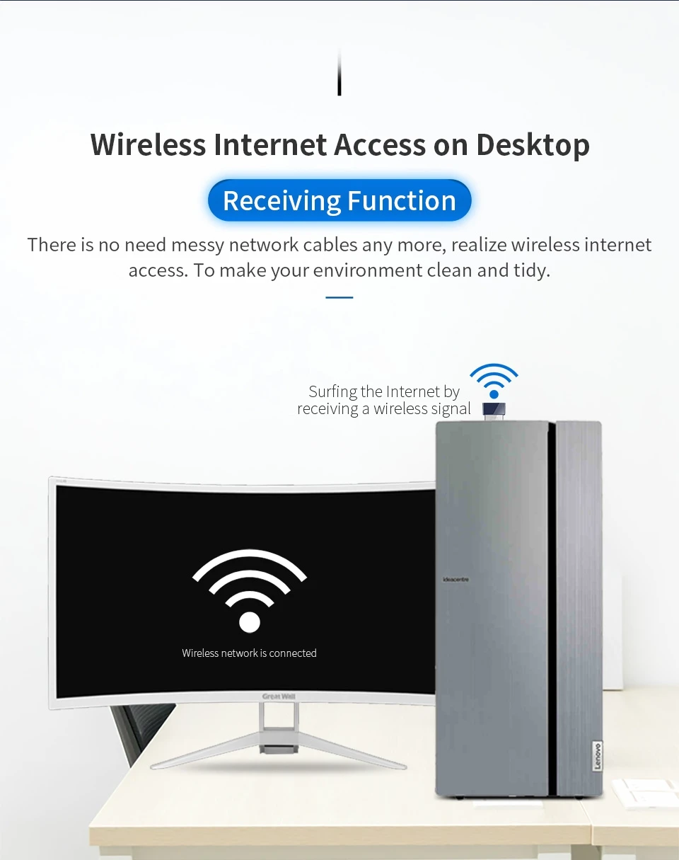 Năm 802.11ac/B/G/N Bluetooth Không Dây Wifi 1300Mbps USB Mạng 5Ghz Ăng Ten BT4.2 ethernet Tính Wi-fi Adapter wifi adapter