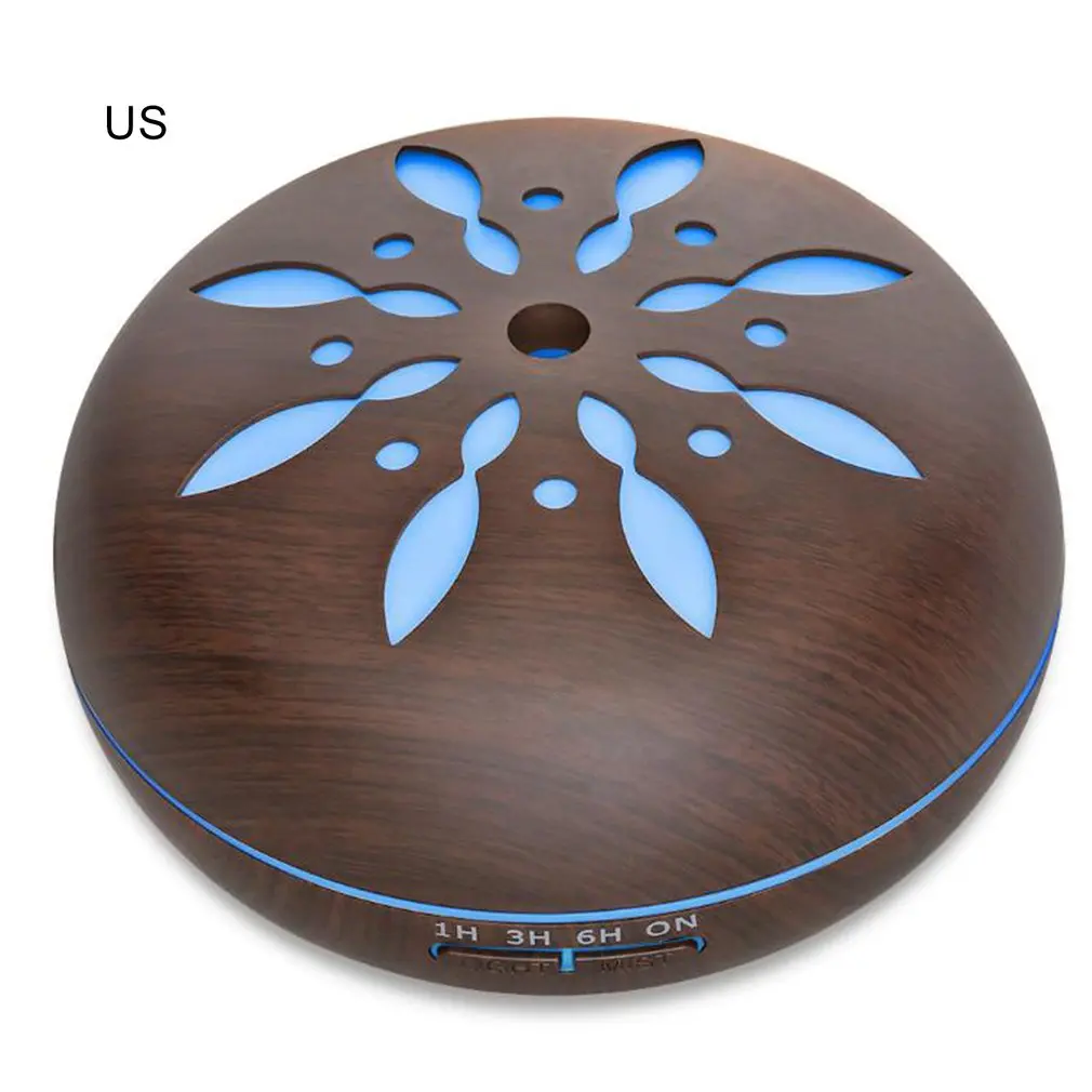 

550ml Ultrasonic Humidifier Essential Oil Diffuser Wood Grain Mist Humidifier LED Night Light for Office Home Bedroom