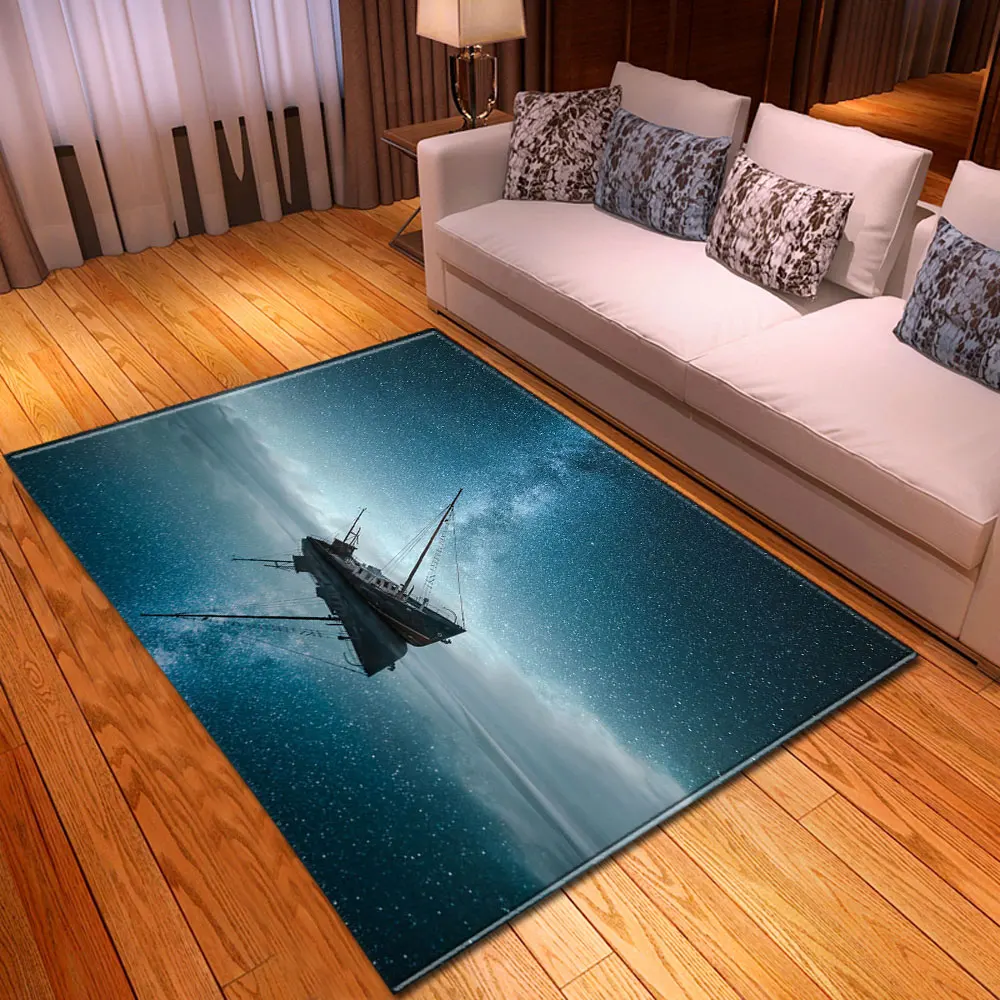 Скандинавский ковер для гостиной домашний декоративный Ночной пейзаж детская
