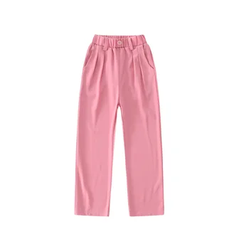 

cotton straight-leg suit pants age for 4 - 16 yrs teenage girls casual simple trousers children clothes autumn winter black pant