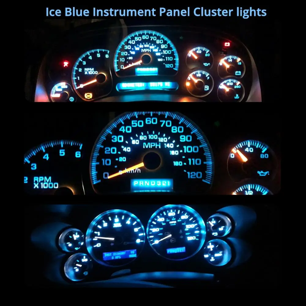WLJH Blue Dash Light Bulbs Led Full Replacement Kit for Impreza 1999