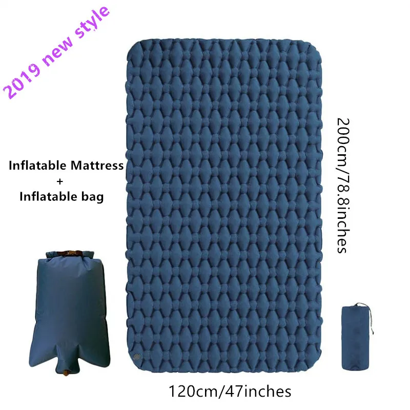  Double Portable Mat Outdoor Camping Inflatable Mattress Ultralight Air Bed Tent Sleeping Pad Camp M