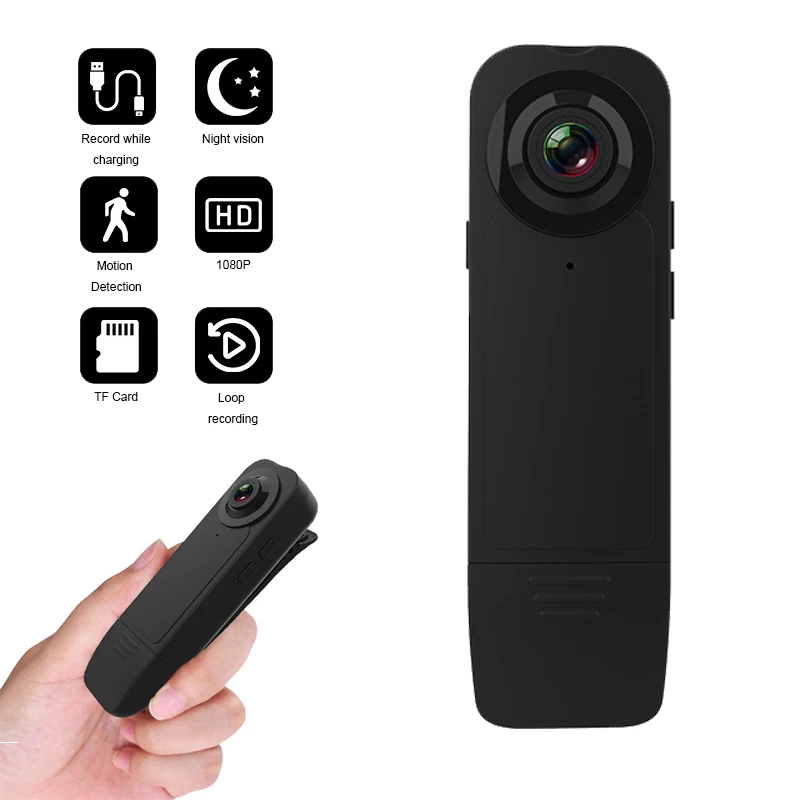 Body Worn Camera Back Clip Law Enforcement Recorder Mini Handheld DV Spy Gadgets Portable Battery Surveillance Pen 1080P Webcam |