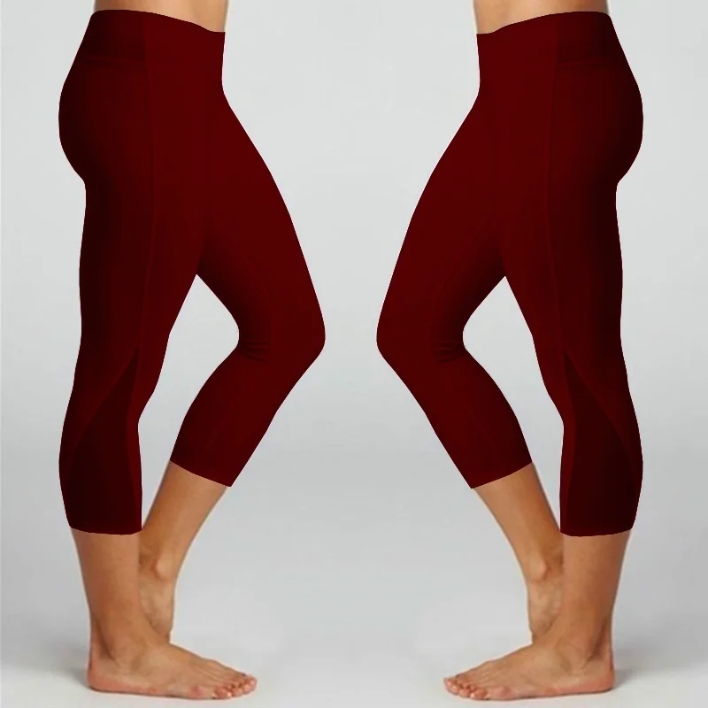 2020 New 6 Colors Fashion Women Mid-waist Fitness Pants Casual Lady Workout  Pants Gym Sports Leggings Solid Sports Pants