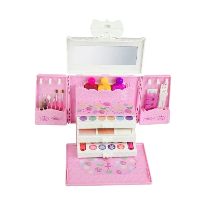 

Washable Pretend Play Kids Make Up Gifts Set Non Toxic Makeup Case Box Cosmetic Suit Travel Children Toys