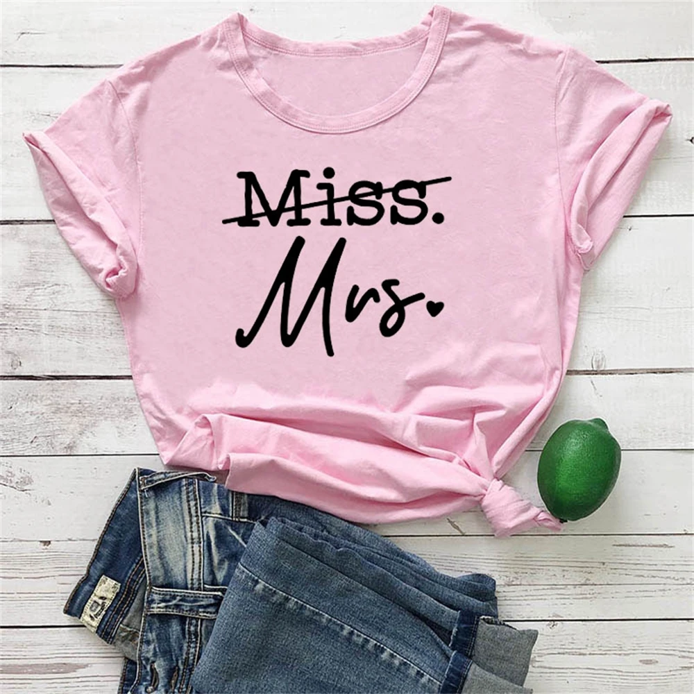miss to mrs. new collection of women funny casual cats t-shirt bride to gift just married shirt bridal shower gift