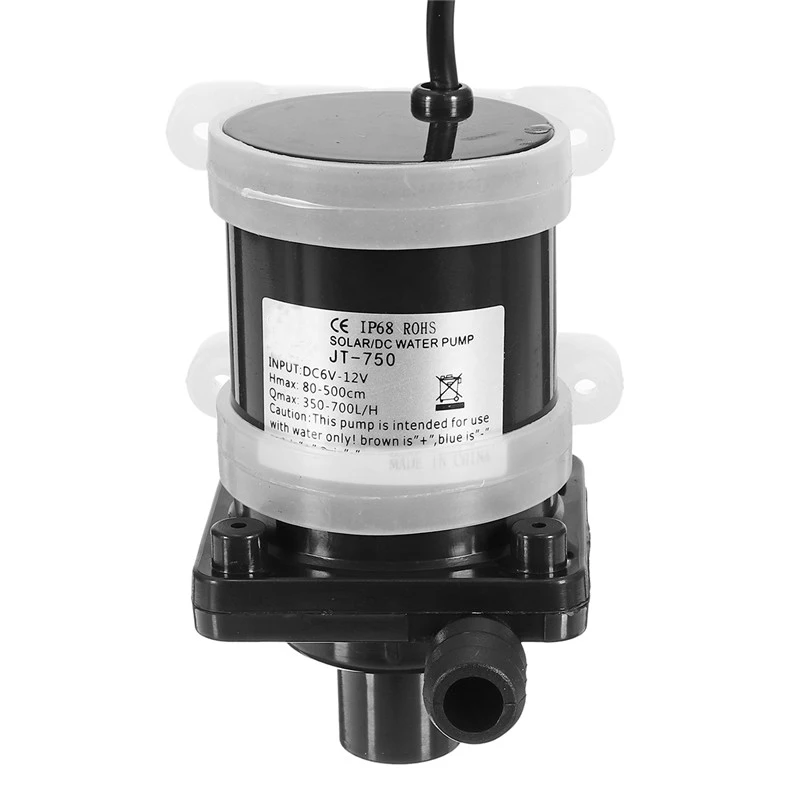 DC 12V Солнечный двигатель водяного насоса 700L/H Бесщеточный Магнитный подводный насос
