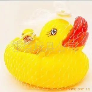 Звук Утка маленький Junior Чистая сумка mu zi ya Pinch называется играть с водой утка младенческой ванной плавательный игрушки