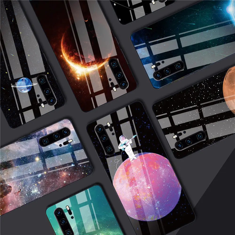 Чехол Universe для huawei P30 mate 20 P20 Lite Черный чехол для телефона Honor 9 10 lite 8X Nova 3 P Smart Z закаленное стекло