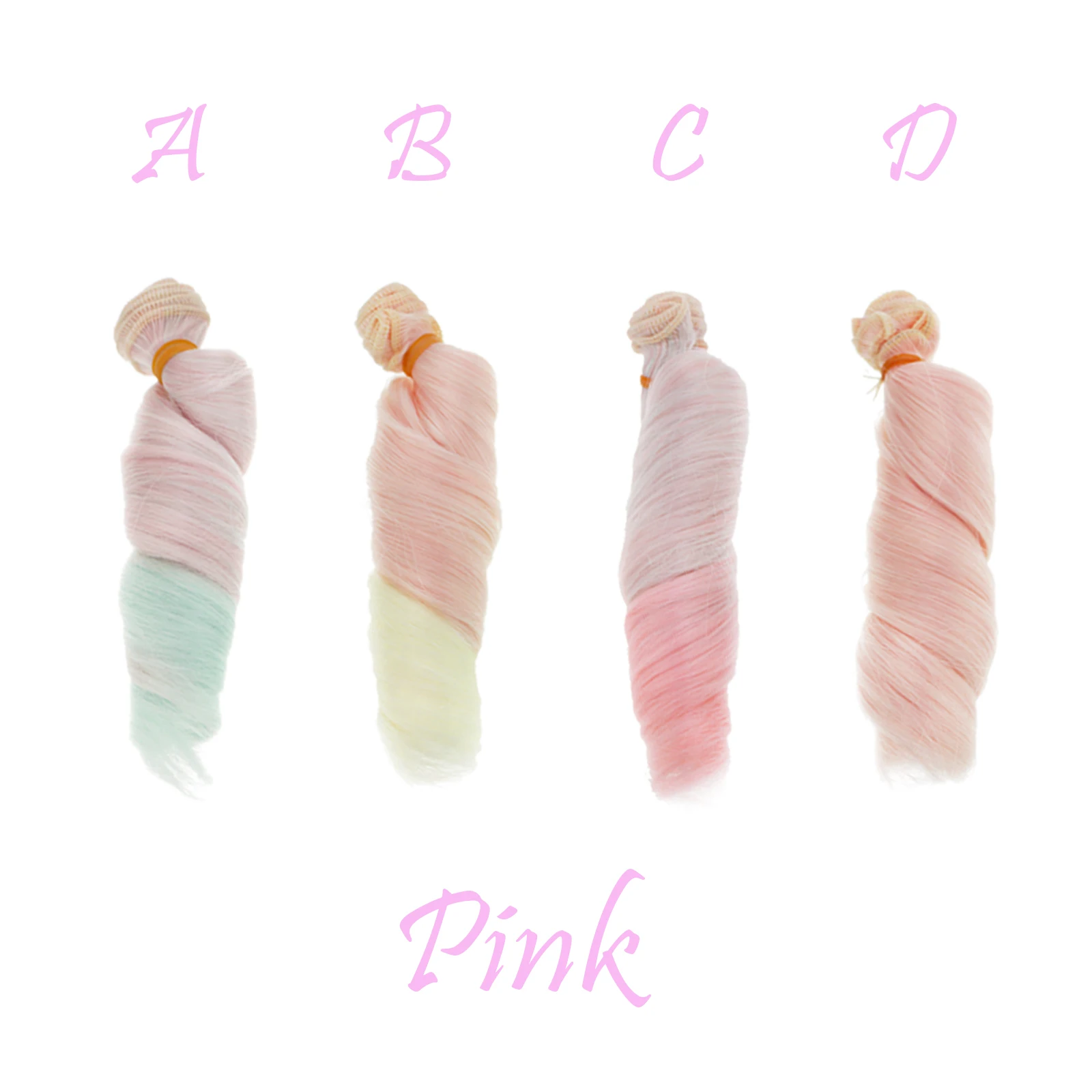1 Pcs 15/20*100cm Gradient Doll Hairs Doll Wigs Curly Hair for Barbie DIY 1/3 1/4 DIY Accessories House Toys