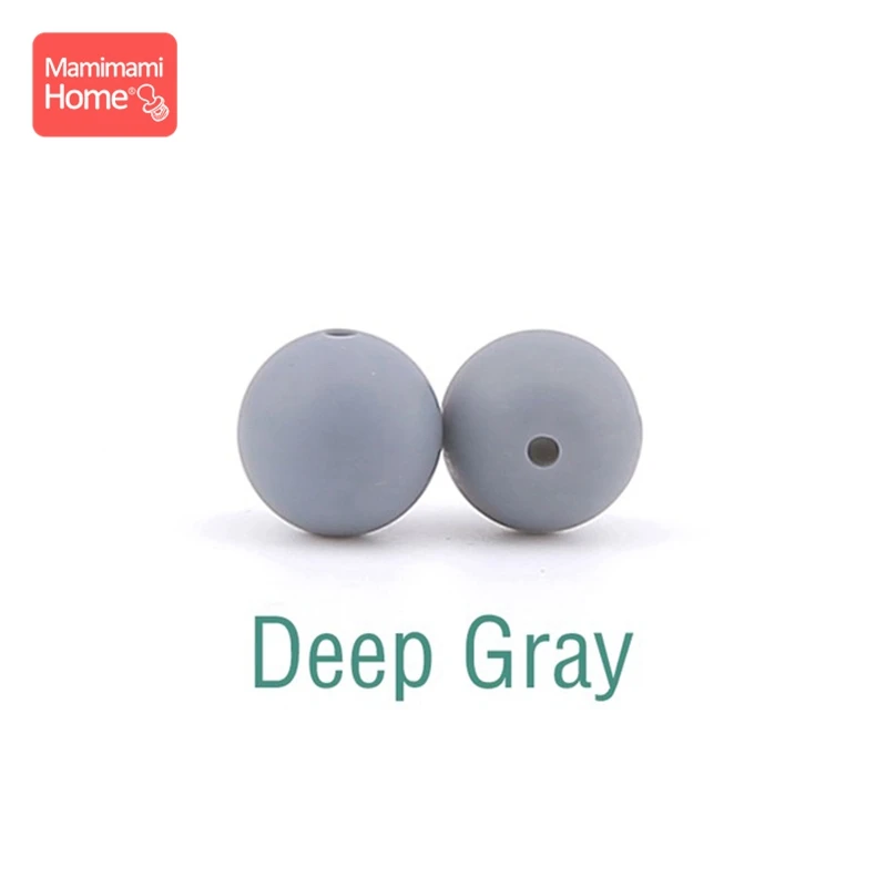 Deep Gray Mamihome 100 шт 12 мм Силиконовые Бусины, прорезыватель DIY цепочка для прорезывания зубов крошечные стержни пищевой силиконовый Прорезыватель Детские товары игрушка - Цвет: Deep Gray