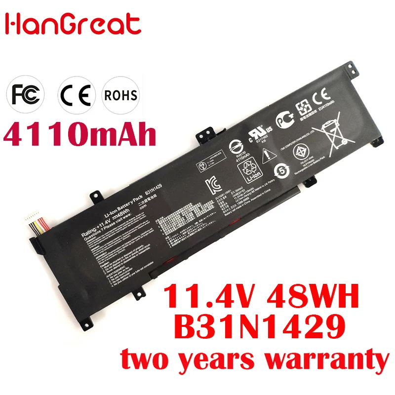 HanGreat B31N1429 Новый аккумулятор для ноутбука ASUS A501L A501LX A501LB5200 K501U K501UX K501UB K501LB K501LX 11 4 V